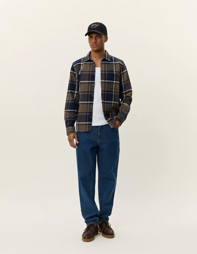 Les Deux | Chemise en coton flanelle "Jeremy" - Bleu marine