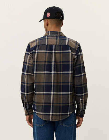 Les Deux | Chemise en coton flanelle "Jeremy" - Bleu marine