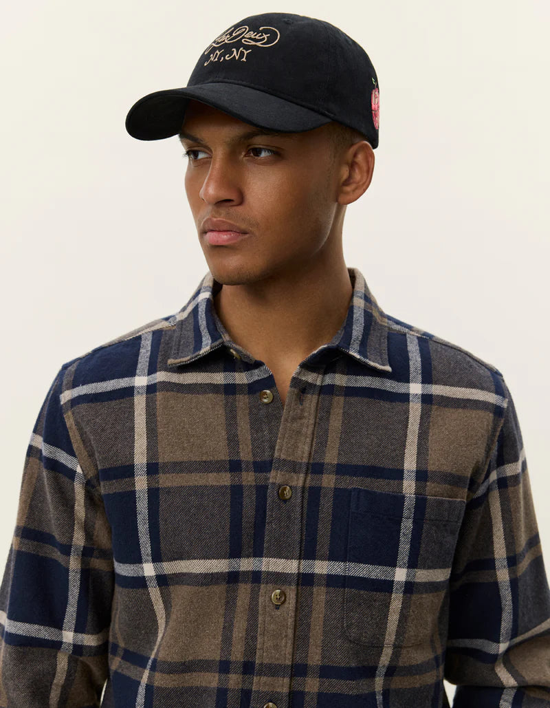 Les Deux | Chemise en coton flanelle "Jeremy" - Bleu marine