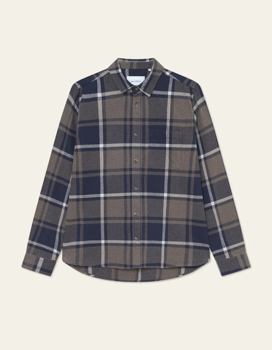 Les Deux | Chemise en coton flanelle "Jeremy" - Bleu marine