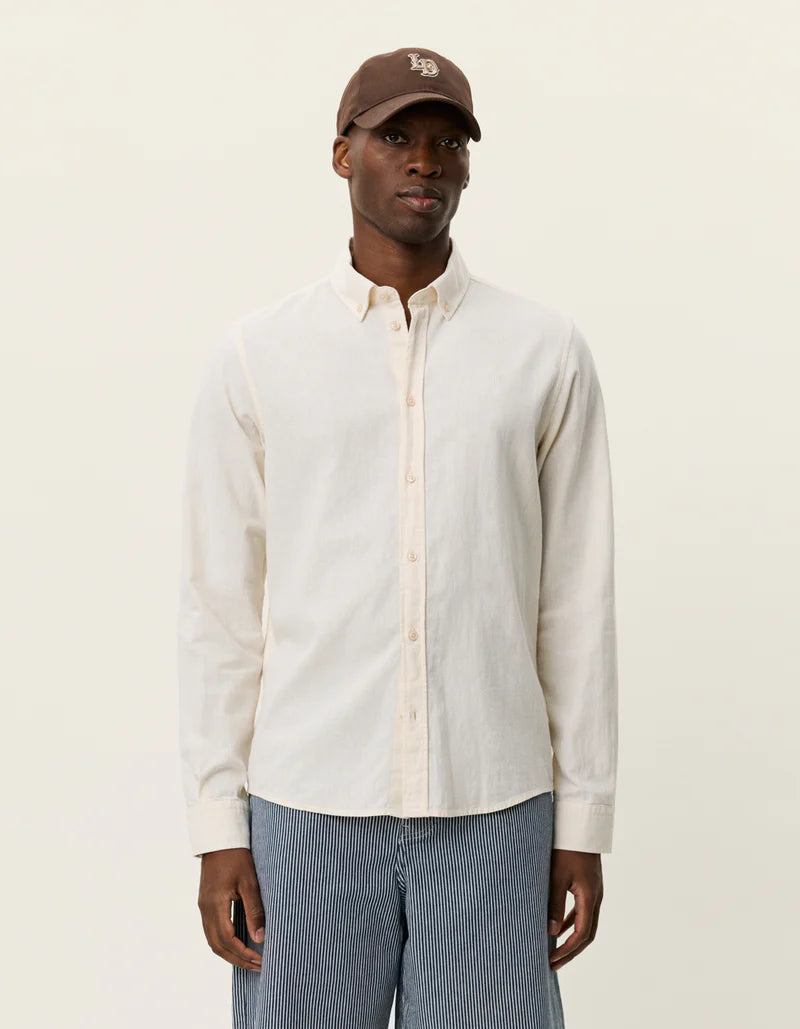 Les Deux | Chemise en coton et lin "Konrad" - Blanc cassé