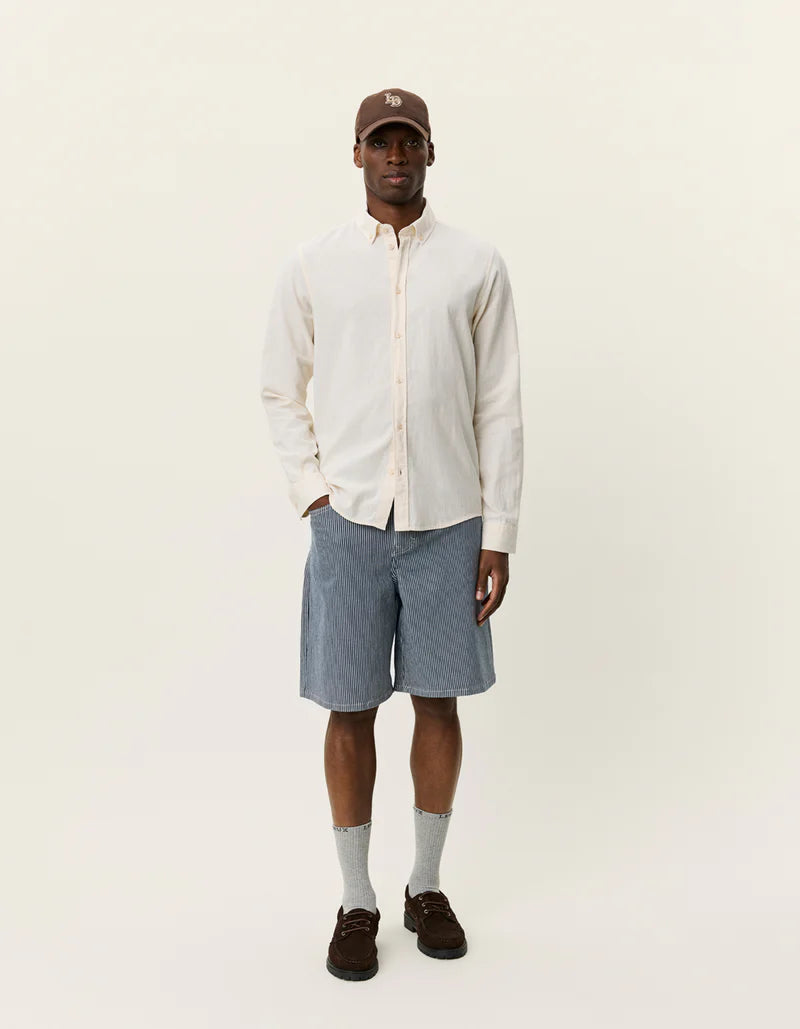 Les Deux | Chemise en coton et lin "Konrad" - Blanc cassé