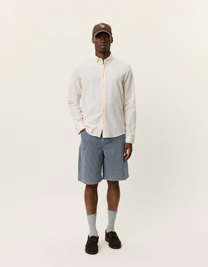Les Deux | Chemise en coton et lin "Konrad" - Blanc cassé