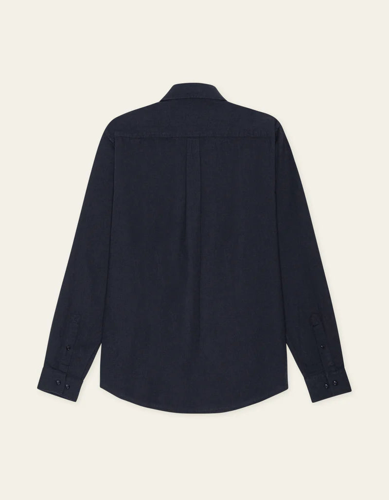 Les Deux | Chemise en coton et lin "Konrad" - Bleu marine