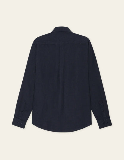 Les Deux | Chemise en coton et lin "Konrad" - Bleu marine