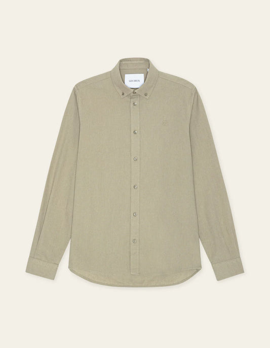 Les Deux | Chemise en coton et lin "Konrad" - Chêne