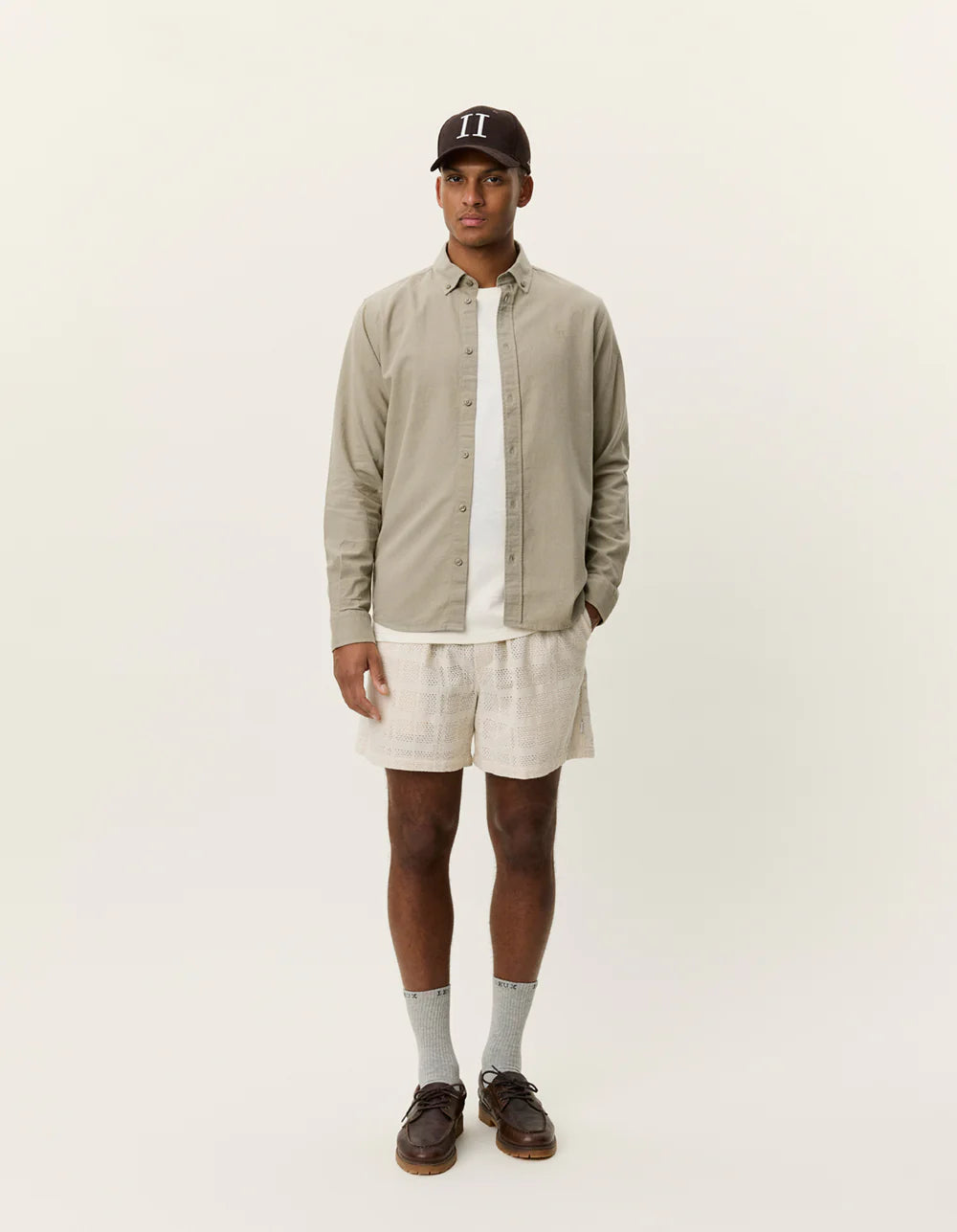 Les Deux | Chemise en coton et lin "Konrad" - Chêne