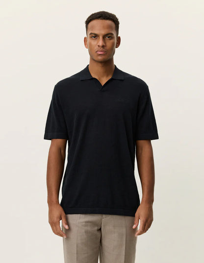 Les Deux | Polo en tricot "Emmanuel" - Noir