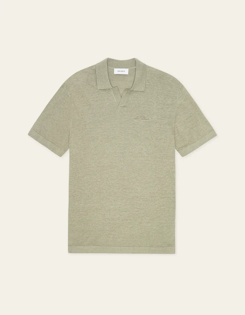 Les Deux | Polo en tricot "Emmanuel" - Vert thé
