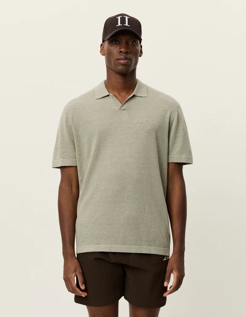 Les Deux | Polo en tricot "Emmanuel" - Vert thé