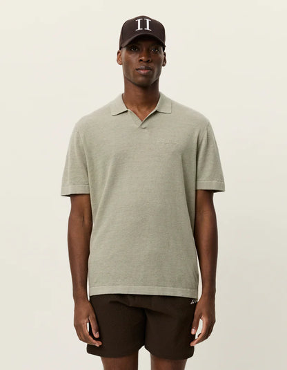 Les Deux | Polo en tricot "Emmanuel" - Vert thé