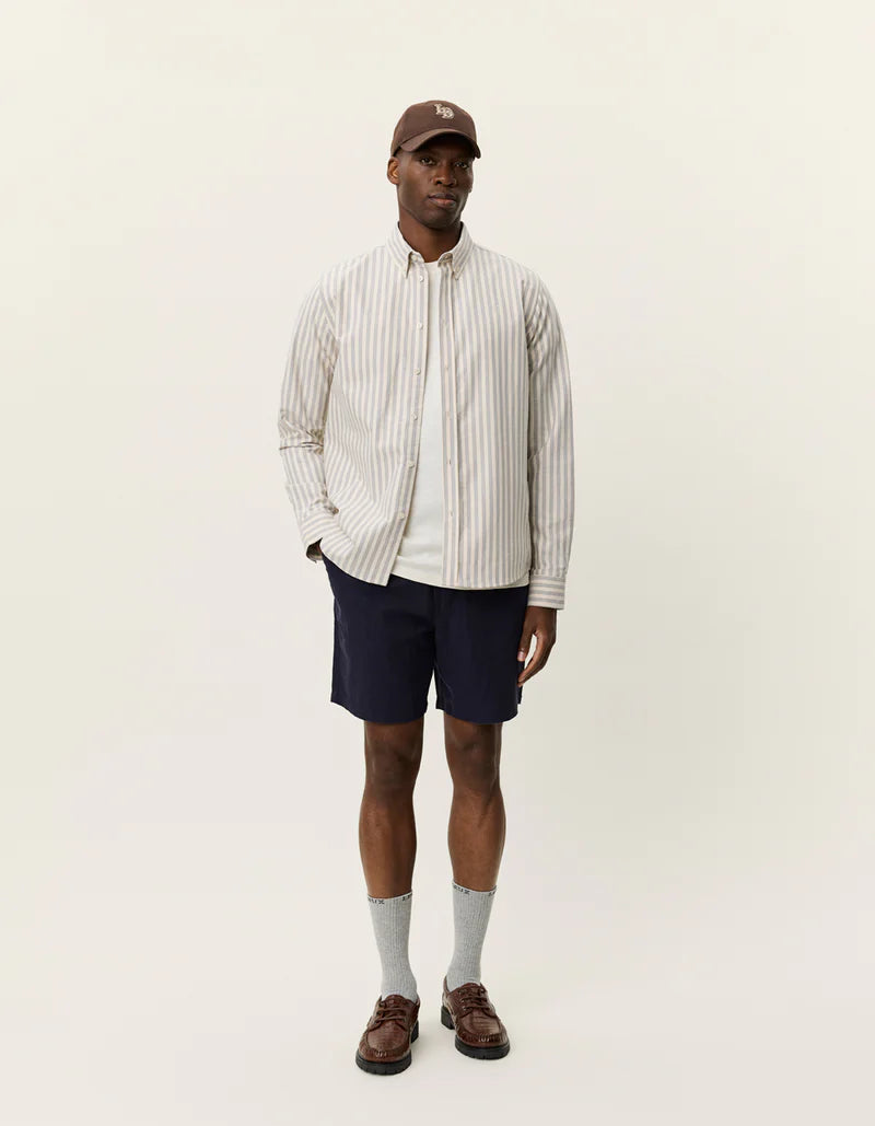 Les Deux | Chemise oxford rayé "Konrad" - Blanc cassé