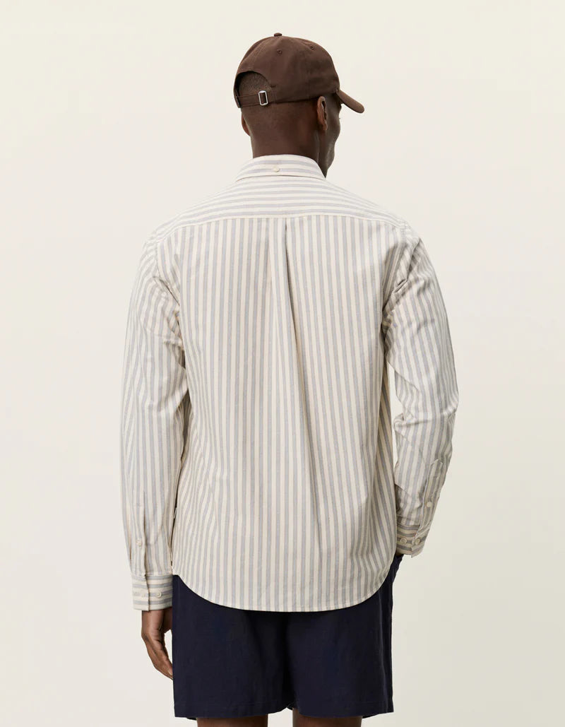 Les Deux | Chemise oxford rayé "Konrad" - Blanc cassé