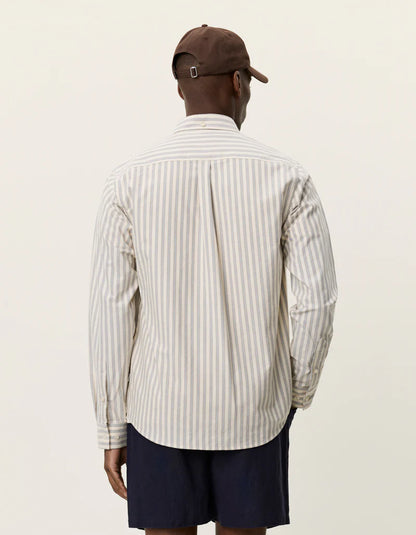 Les Deux | Chemise oxford rayé "Konrad" - Blanc cassé