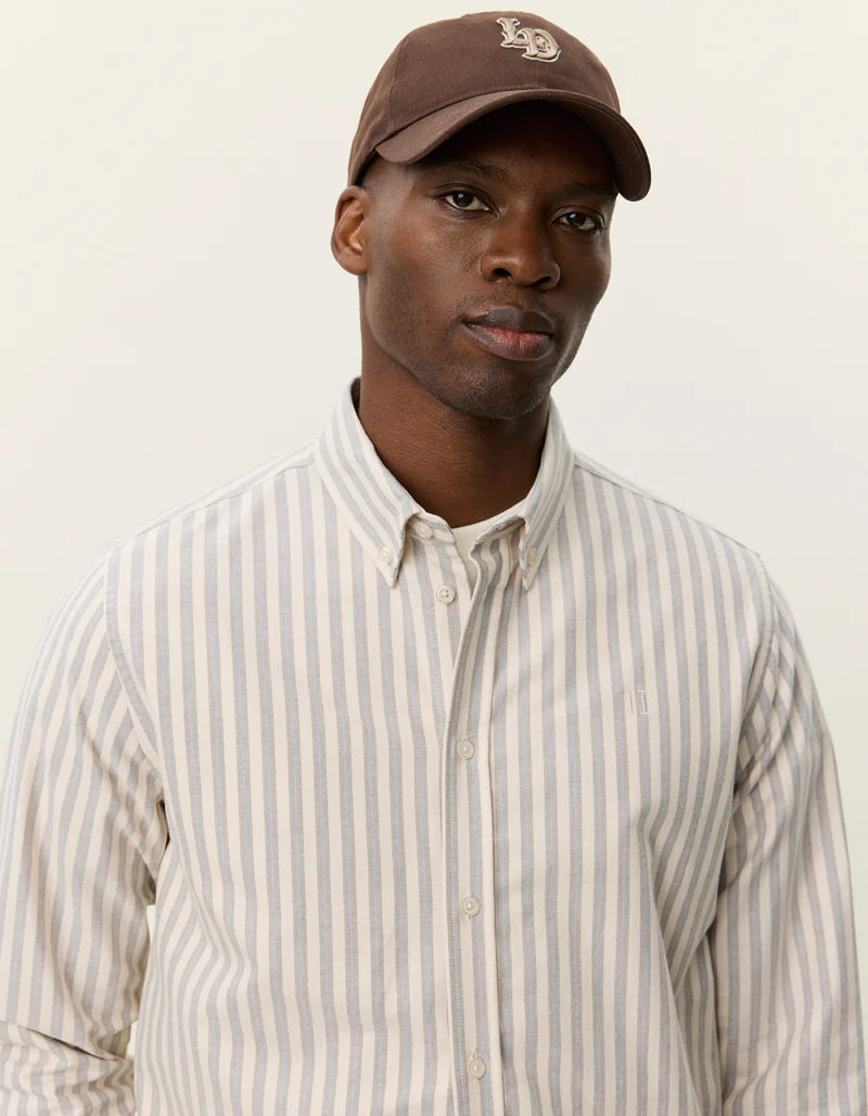 Les Deux | Chemise oxford rayé "Konrad" - Blanc cassé
