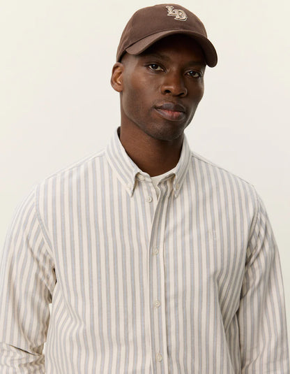 Les Deux | Chemise oxford rayé "Konrad" - Blanc cassé