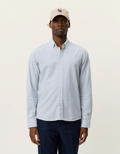 Les Deux | Chemise en coton et lin à rayures "Konrad" - Allure