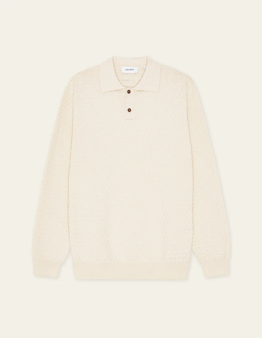 Les Deux | Polo en tricot à manches longues "Billy" - Ivoire claire