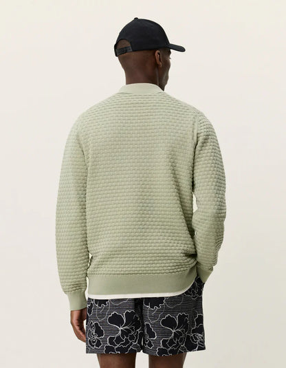 Les Deux | Polo en tricot à manches longues "Billy" - Thé vert