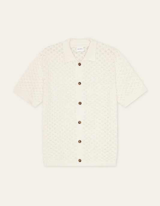 Les Deux | Chemise en tricot à manches courtes "Gespertus" - Blanc cassé