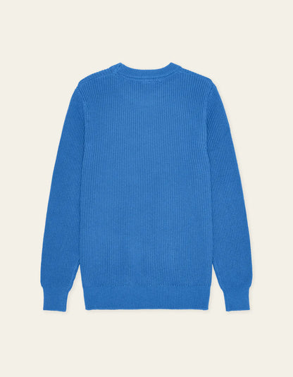 Les Deux | Pull à col rond côtelé "Gary" - Bleu palace