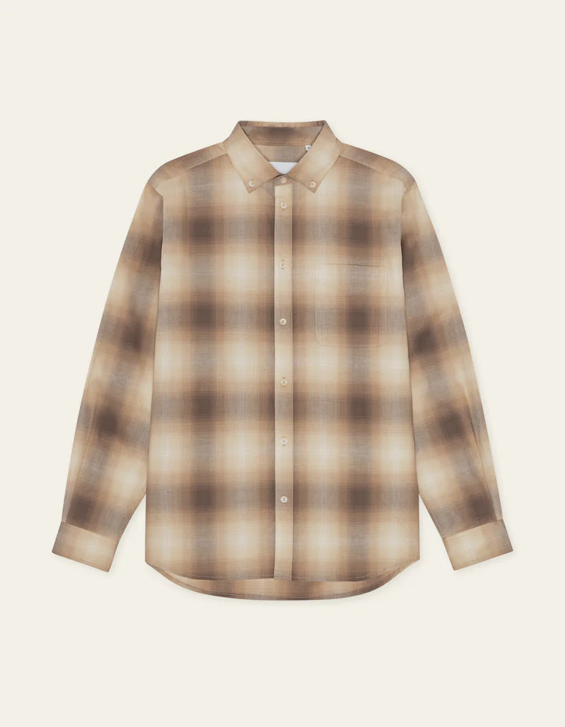 Les deux | Chemise à carreaux "Kent Shadowcheck" - Sable foncé