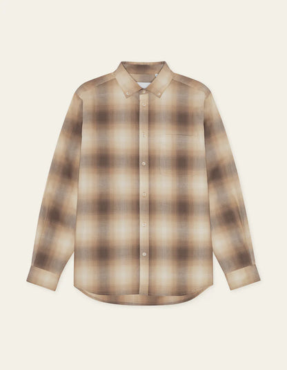 Les deux | Chemise à carreaux "Kent Shadowcheck" - Sable foncé