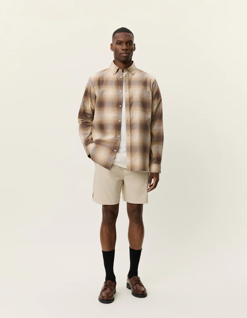 Les deux | Chemise à carreaux "Kent Shadowcheck" - Sable foncé