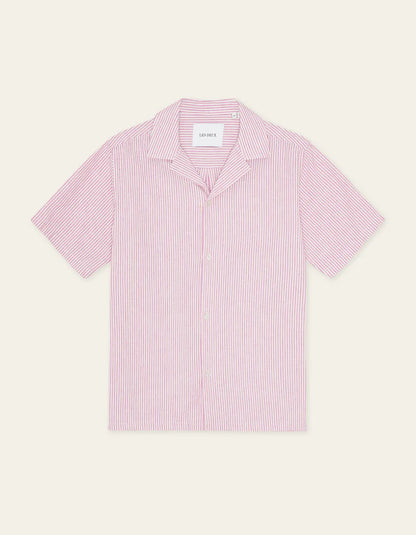 Les Deux | Chemise rayée à manches courtes "Lukas" - Rose