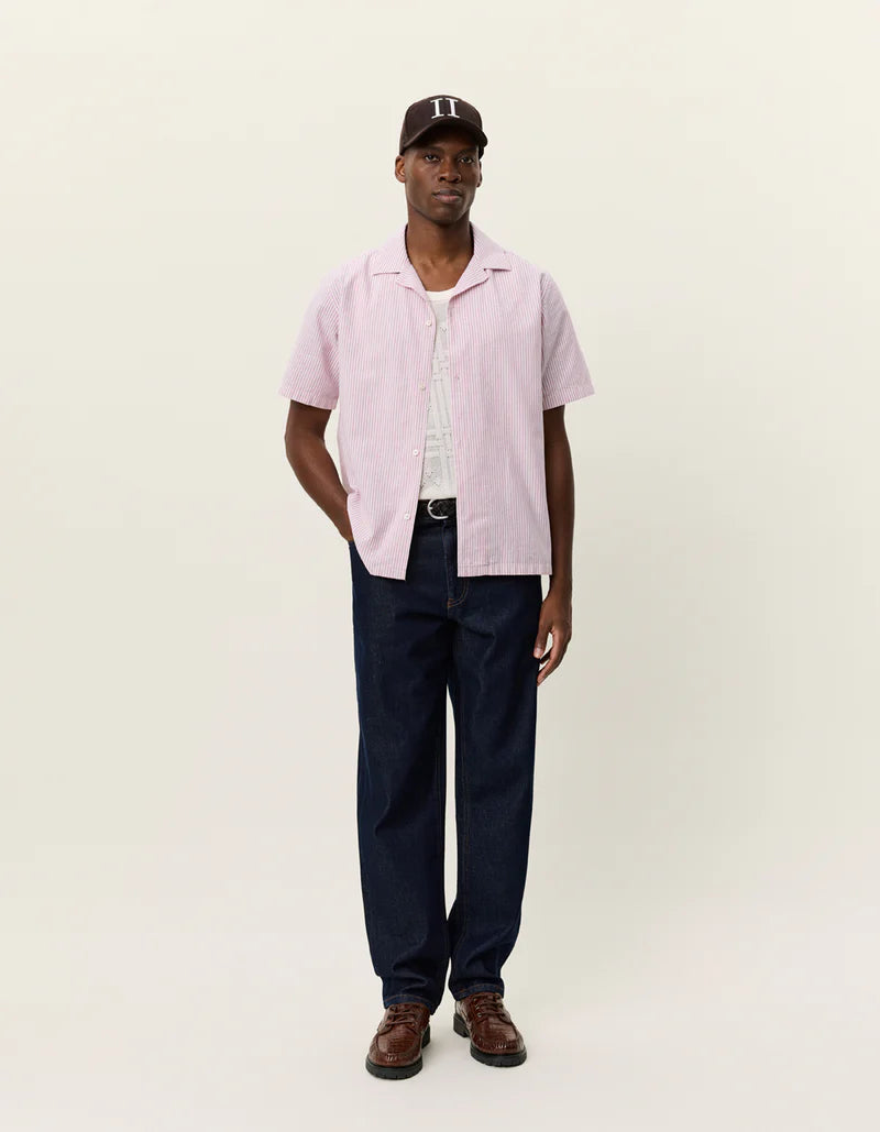 Les Deux | Chemise rayée à manches courtes "Lukas" - Rose