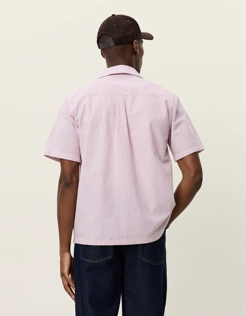 Les Deux | Chemise rayée à manches courtes "Lukas" - Rose