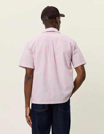 Les Deux | Chemise rayée à manches courtes "Lukas" - Rose