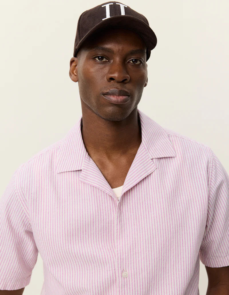 Les Deux | Chemise rayée à manches courtes "Lukas" - Rose