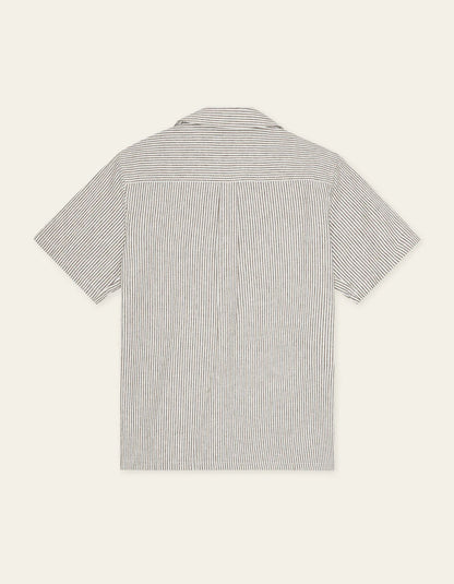 Les Deux | Chemise rayée à manches courtes "Lukas" - Brun