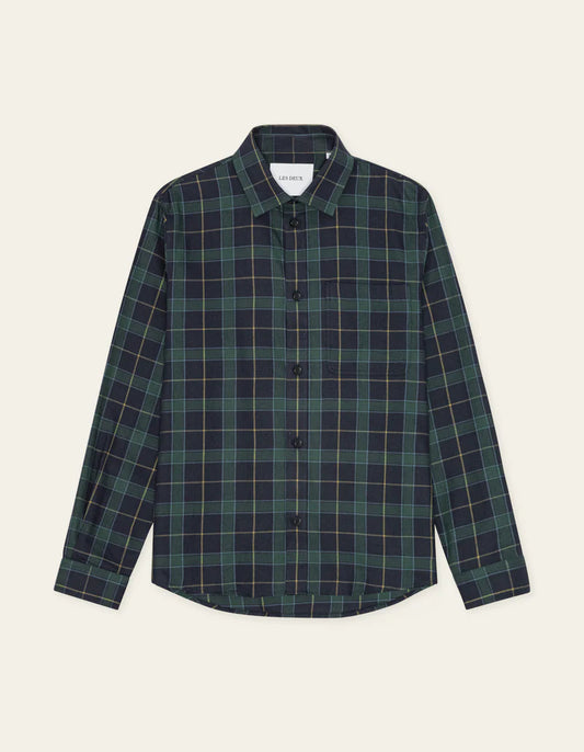 Les deux | Surchemise à carreaux "Lennon" - Bleu marine