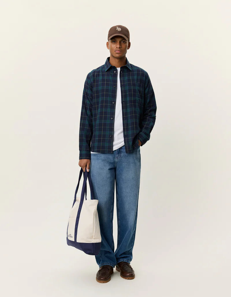 Les deux | Surchemise à carreaux "Lennon" - Bleu marine