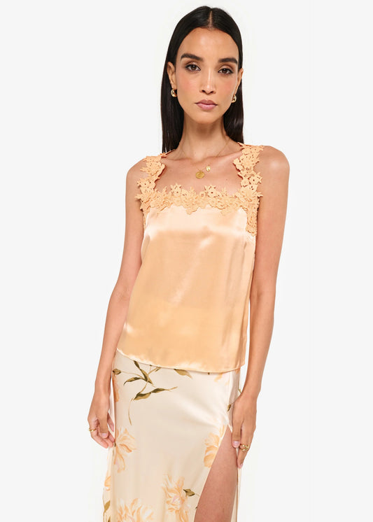CAMI NYC | Camisole à bretelles en dentelle ''Bellamy'' - Cantaloupe