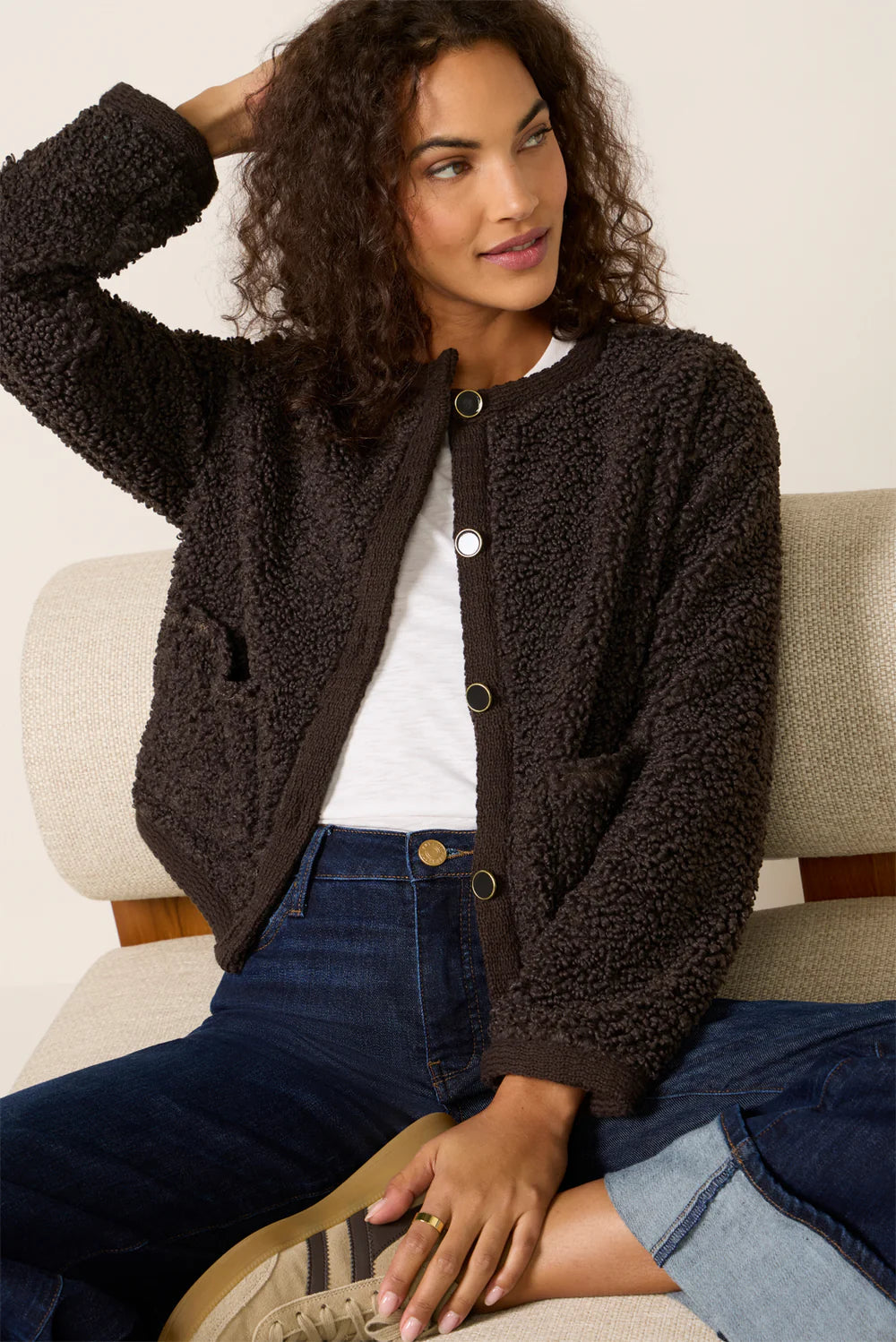 Sanctuary | Cardigan en fausse peau de mouton ''Cuddle Up'' - Marron