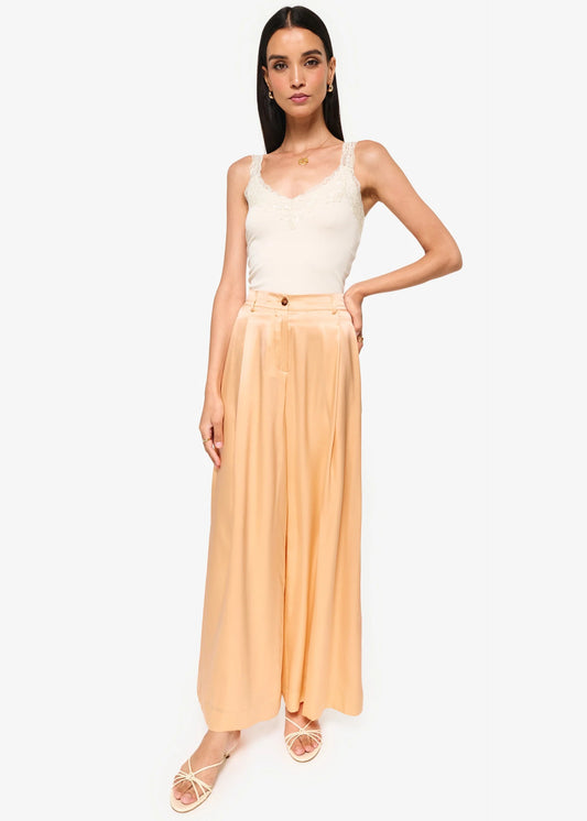 CAMI NYC | Pantalon en soie taille haute "Fabian" - Cantaloupe