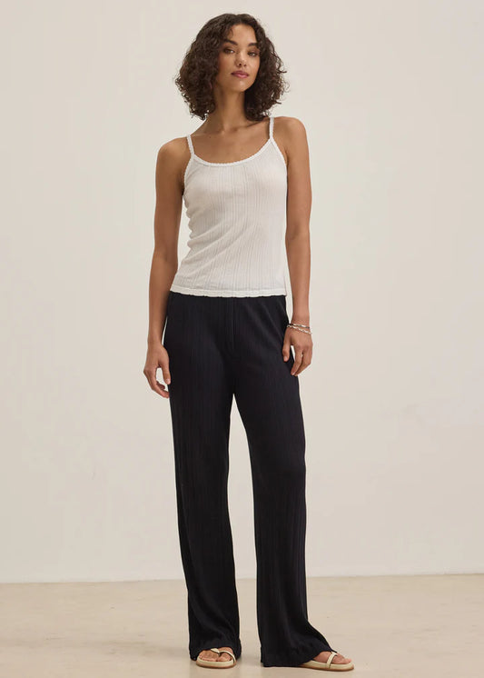VELVET | Pantalon pointelle "ALEMI" - Bleu