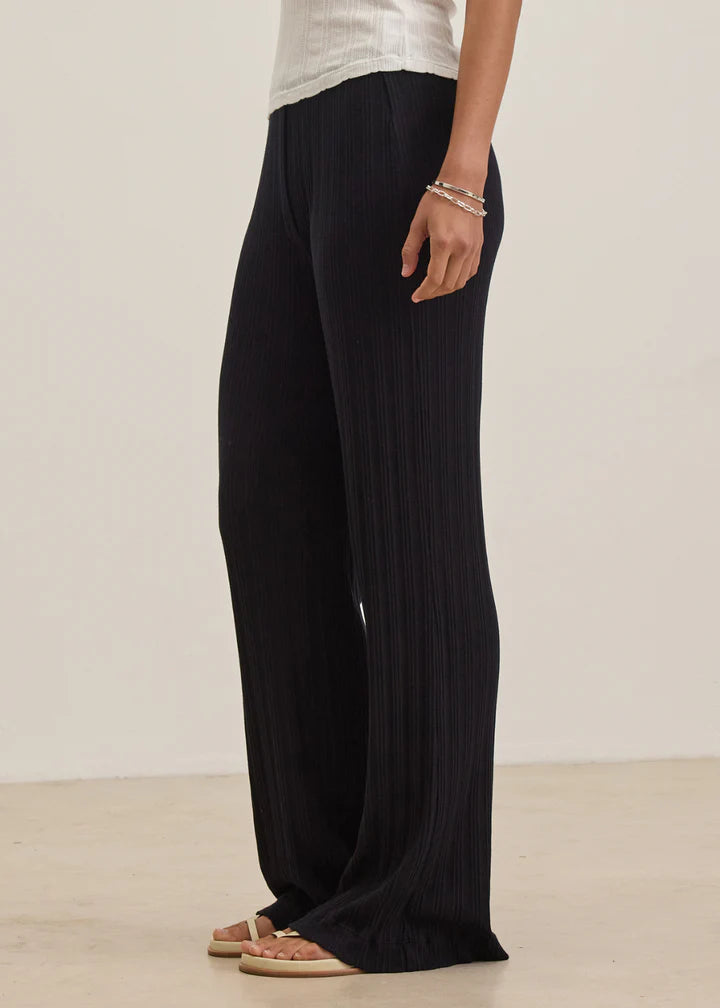 VELVET | Pantalon pointelle "ALEMI" - Bleu