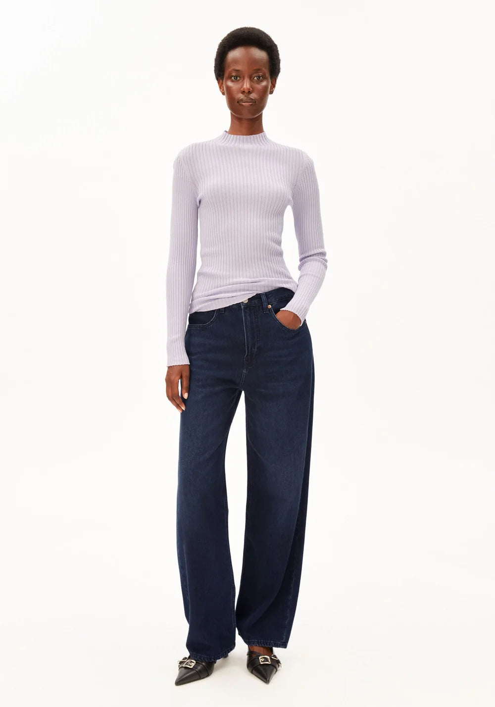 ARMEDANGELS | Pull en maille fine 'Alaania' | Lilas