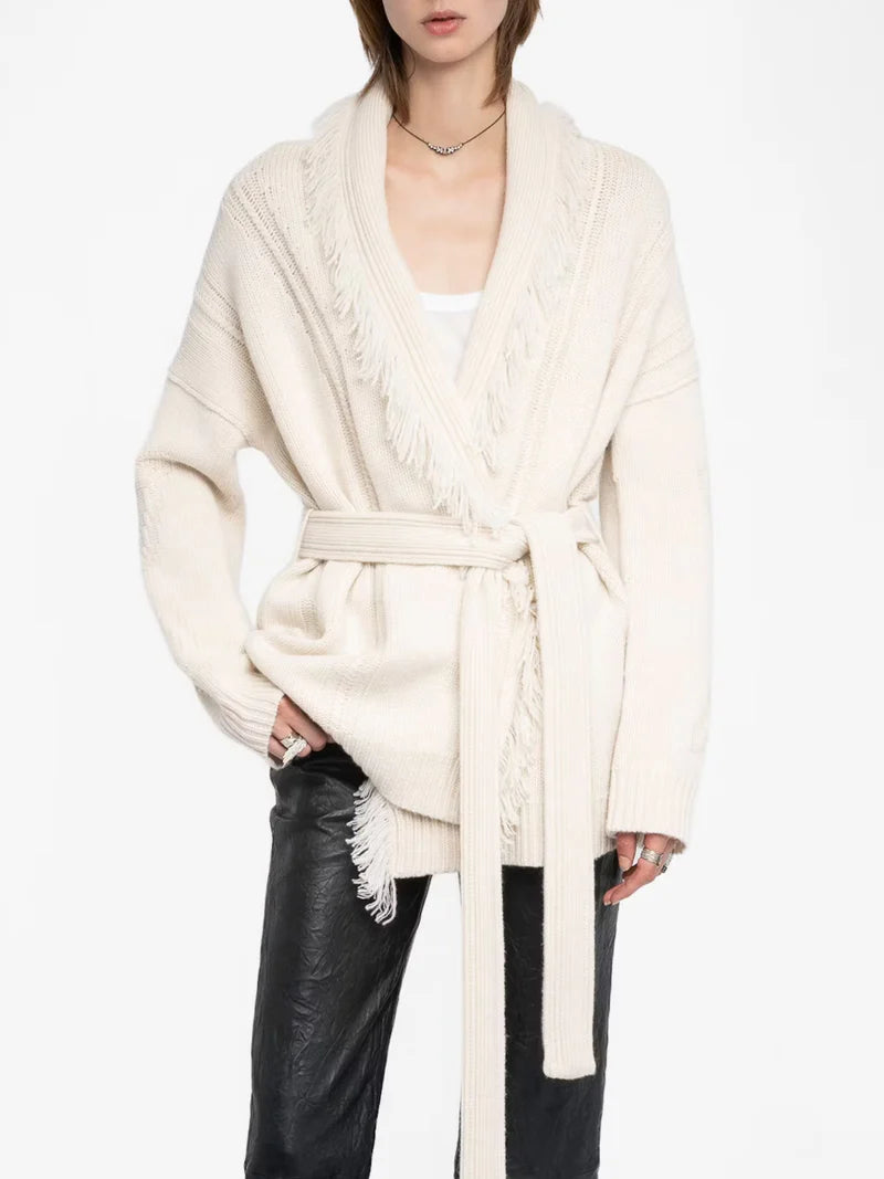 Zadig & Voltaire | Le Cardigan à cordons Alpa LC - Écru