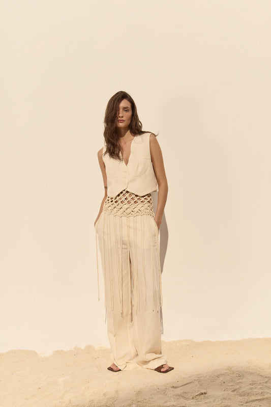 Dèluc | Pantalon 'Bari' | Crème