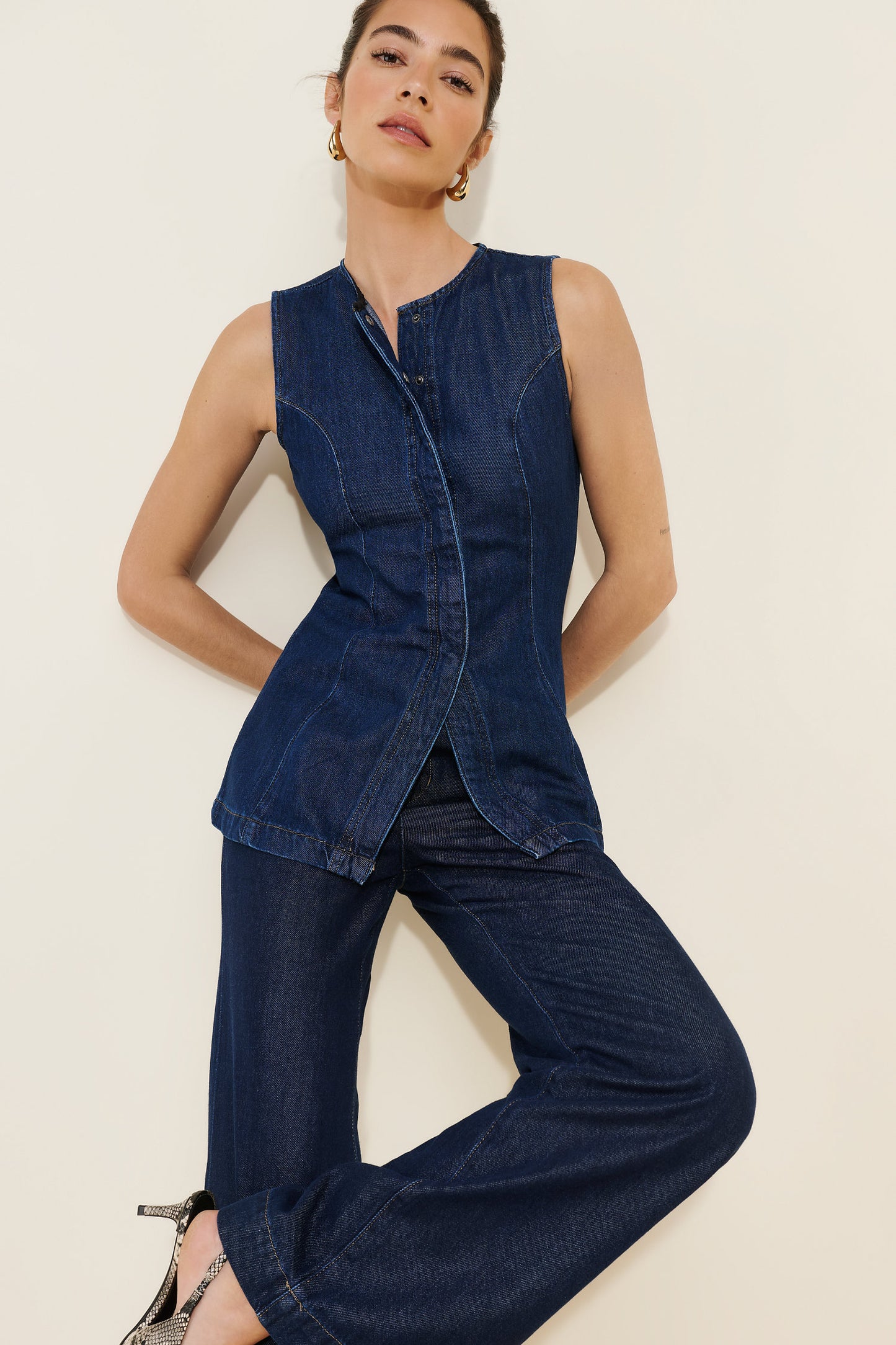 JOE'S | Veste denim 'Seamed Tunic'| Bleu foncé