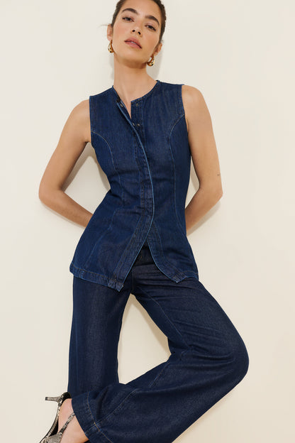 JOE'S | Veste denim 'Seamed Tunic'| Bleu foncé