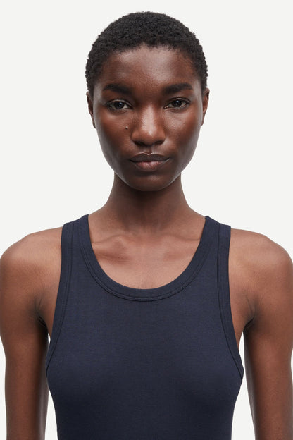 SAMSØE | Débardeur en maille côtelée Alexo - Marine