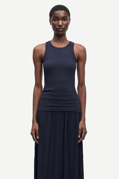 SAMSØE | Débardeur en maille côtelée Alexo - Marine