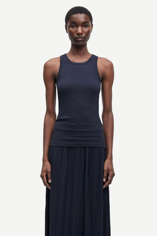 SAMSØE | Débardeur en maille côtelée Alexo - Marine