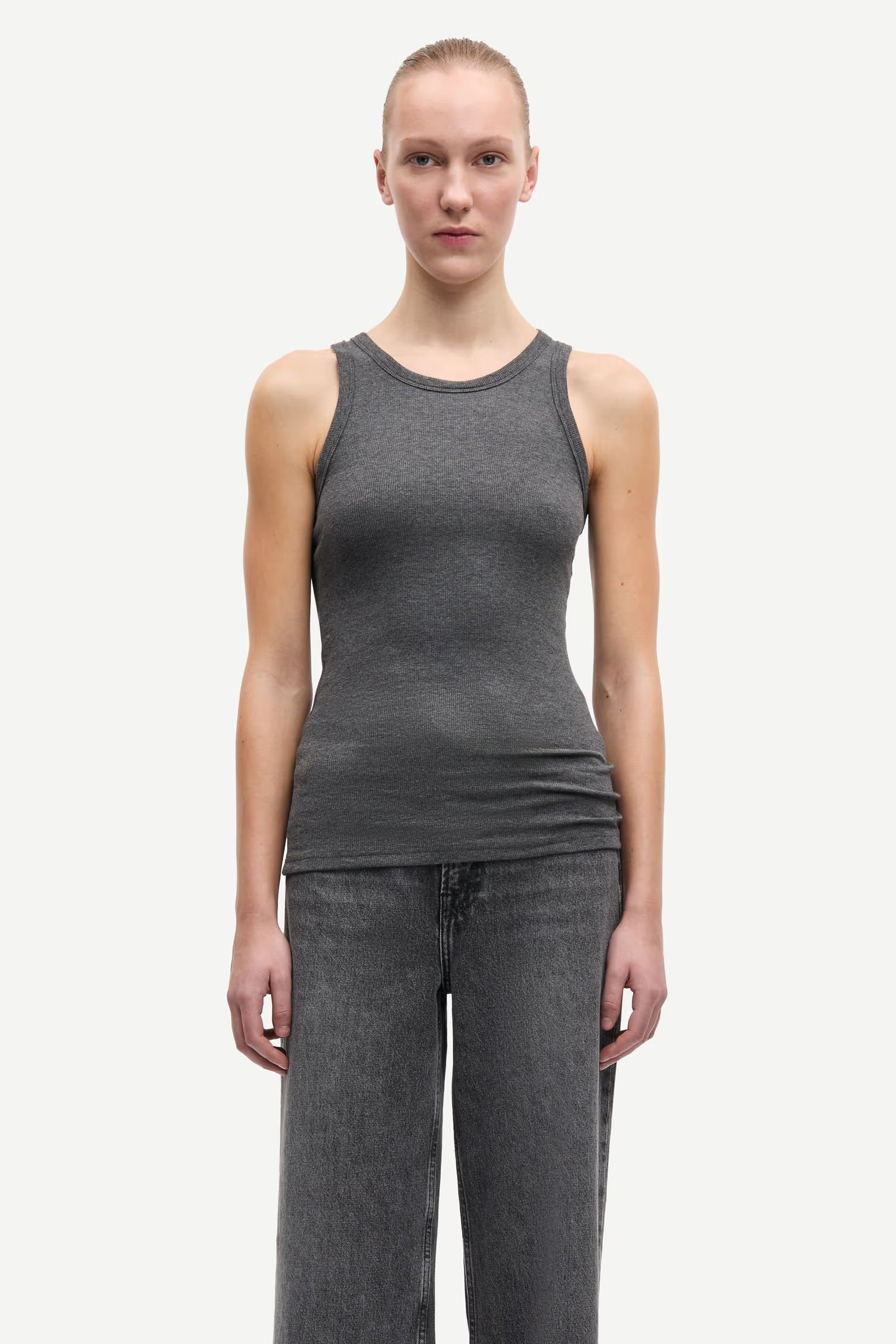 SAMSØE | Débardeur en maille côtelée Alexo - Gris